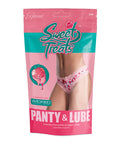 Sweet Treats Crotchless Thong W/Wicked Sensual Care Strawberry Lube - Pink