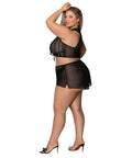 Modern Romance Tie Front Halter & Tap Pant Black