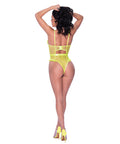 Love Star High Leg Teddy W/Snap Crotch Chartreuse