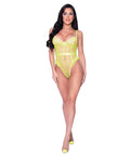 Love Star High Leg Teddy W/Snap Crotch Chartreuse