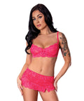 Get It Girl Lace Bra W/Skirt & Thong - Pink