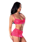 Get It Girl Lace Bra W/Skirt & Thong - Pink