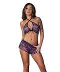 Hazy Dayz Gummy Bear Blacklight Reflective Halter Top & Short 2 Pc Set - Multi