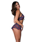 Hazy Dayz Gummy Bear Blacklight Reflective Halter Top & Short 2 Pc Set - Multi