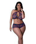 Hazy Dayz Gummy Bear Blacklight Reflective Halter Top & Short 2 Pc Set - Multi
