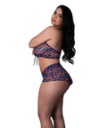 Hazy Dayz Gummy Bear Blacklight Reflective Halter Top & Short 2 Pc Set - Multi