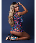 Hazy Dayz Gummy Bears Blacklight Reactive Halter Top W/Thong & Dress 3 Pc Set - Multi