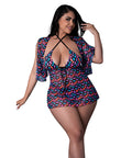 Hazy Dayz Gummy Bears Blacklight Reactive Halter Top W/Thong & Dress 3 Pc Set - Multi