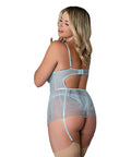 Blue Sky Flirty Slip Baby Doll W/Removable Garters & Thong - Light Blue
