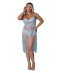Blue Sky Long Chemise & Boy Short Panty - Light Blue
