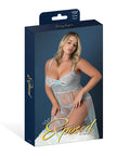 Blue Sky Long Chemise & Boy Short Panty - Light Blue
