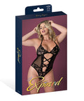 Black Cherry Halter Teddy - Black