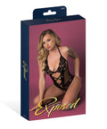 Black Cherry Halter Teddy - Black