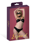 Sinful Wet Look Bandeau & Panty Set - Black