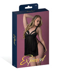 Rush Lace & Mesh Baby Doll - Black