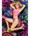 Wisteria Mist Lace Bustier Cami & Thong 2 Pc Set - Pink