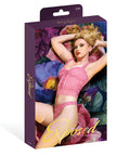 Wisteria Mist Lace Bustier Cami & Thong 2 Pc Set - Pink