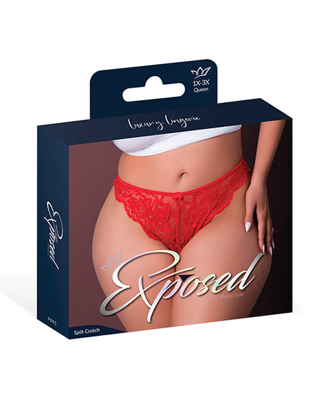 Sugar High Split Crotch Panty - Red