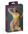Daffodil Dreams Lace & Mesh Baby Doll W/G-String - Yellow