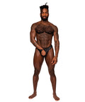 Sassy Lace Open Ring Thong Black