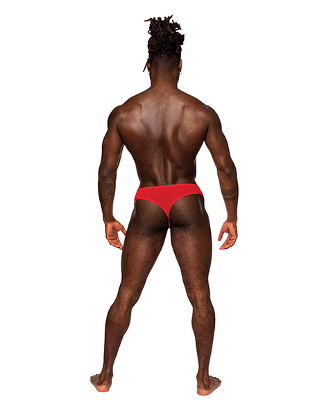 Sassy Lace Open Ring Thong Red