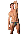Pack & Play Thong W/Front Condom Pouch - Rainbow