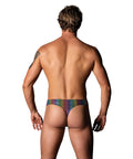Pack & Play Thong W/Front Condom Pouch - Rainbow