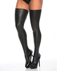 Wet Look Thigh Highs Black