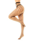 Fenced Net Pantyhose Black