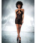 Shadow Stripe Halter Underwire Babydoll & G-String Black