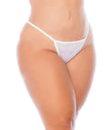Sheer Lace Halter Top Babydoll W/G-String 2 Pc Set - White