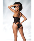Mesh Cut Out Strappy Bodysuit Black
