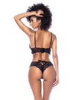 Night Butterfly Lace And Mesh 2 Pc Set - Black