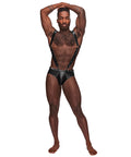Fetish Uranus Nylon Spandex Moonshine Harness Brief Black