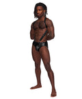 Fetish Uranus Nylon Spandex Moonshine Harness Brief Black