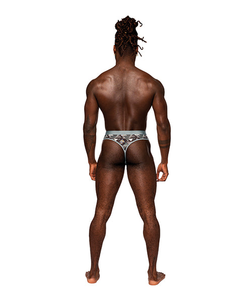 Sheer Prints Mesh Poly Spandex Thong Optical