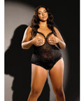 Lace Open Cup & Crotchless Teddy Black