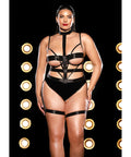Fetish Lethal Underwire Peek A Boo Vinyl Teddy W/Choker Black
