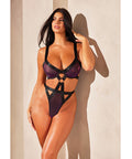 Jade Underwire High Leg Strappy Teddy Dark Iridescent/Black
