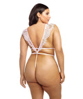 Imani Eyelash Lace Soft Cup High Leg Teddy Pink Tulle
