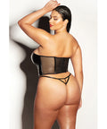 Fetish Rider Vinyl Bustier W/Front Zipper & Panty Black