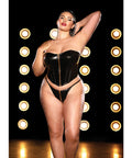 Fetish Rider Vinyl Bustier W/Front Zipper & Panty Black