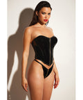 Fetish Rider Vinyl Bustier W/Front Zipper & Panty Black