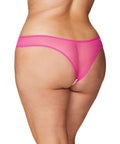 Crotchless Thong W/Pearls Hot Pink