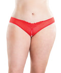 Crotchless Thong W/Pearls Red