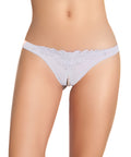 Crotchless Thong W/Pearls White