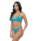 Raya Lace Underwire Bra W/Panty 2 Pc Set - Beach Blue
