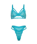 Raya Lace Underwire Bra W/Panty 2 Pc Set - Beach Blue
