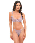 Dahlyia Lace 2 Pc Set W/Decorative Ties - Purple