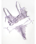 Dahlyia Lace 2 Pc Set W/Decorative Ties - Purple